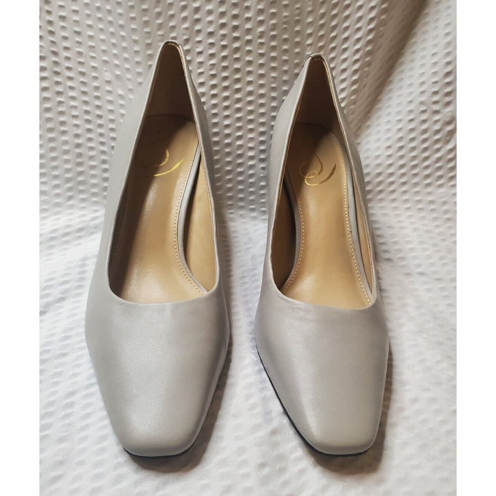 Sam Edelman Womens Rika Grey Leather Comfort Business Work Classic Heels Sz 8.5M